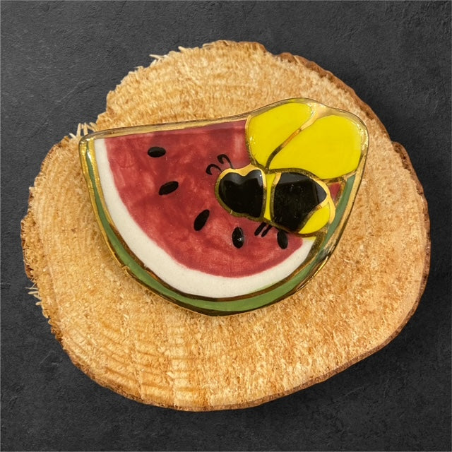 Sweet Watermelon & Bee - The Manor Brooch Collection