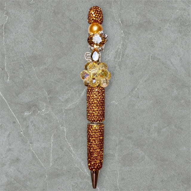The Amber Kitty Beaded Pen