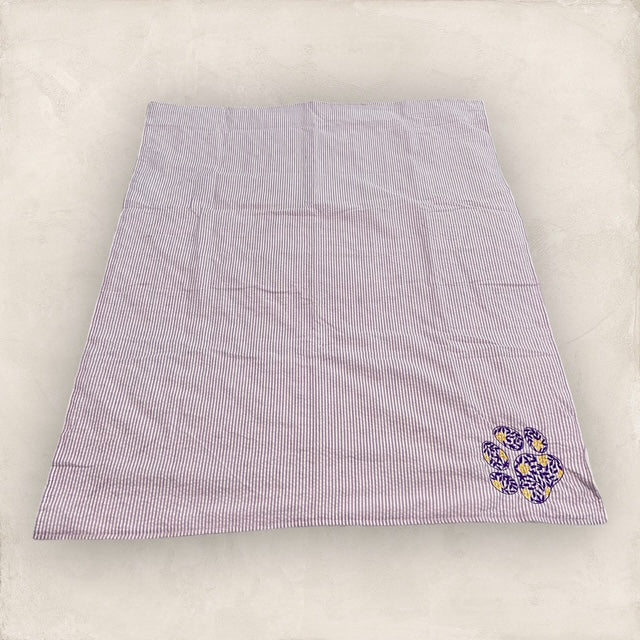 Purple & Gold Tiger Paw Print Minky Blanket - Purple