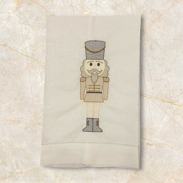 Timeless Toy Soldier embossed embroidered hand towel