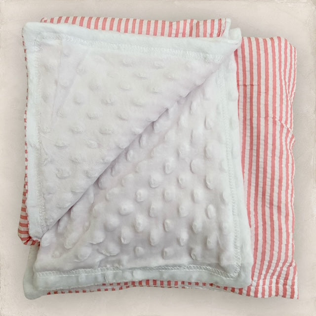 Trouble Never Looked So Cute Minky Blanket - Coral