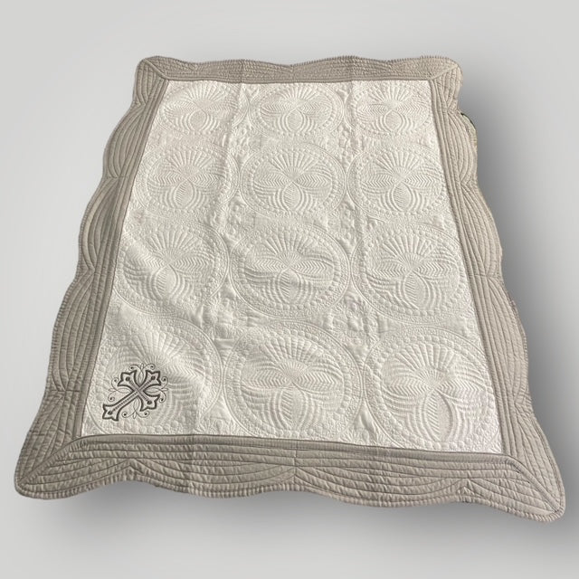 Vintage Gray Cross Heirloom Quilt