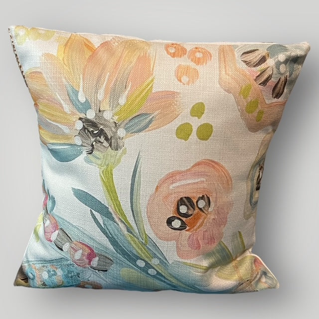Whimsical Floral Throw Pillow