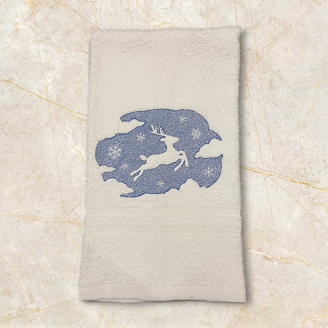 Winter Flight - Embossed/Embroidered Hand Towel