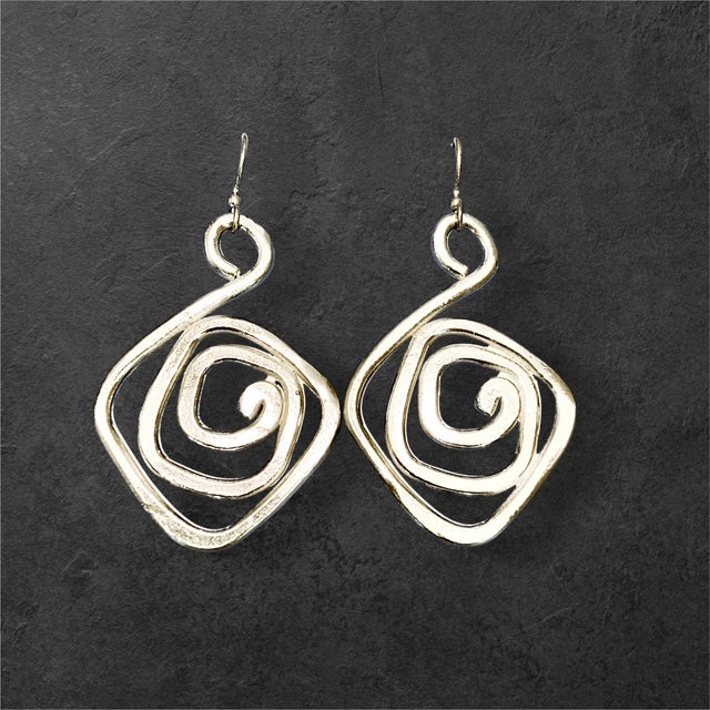 Woodstock Earrings - Pewter - JER402