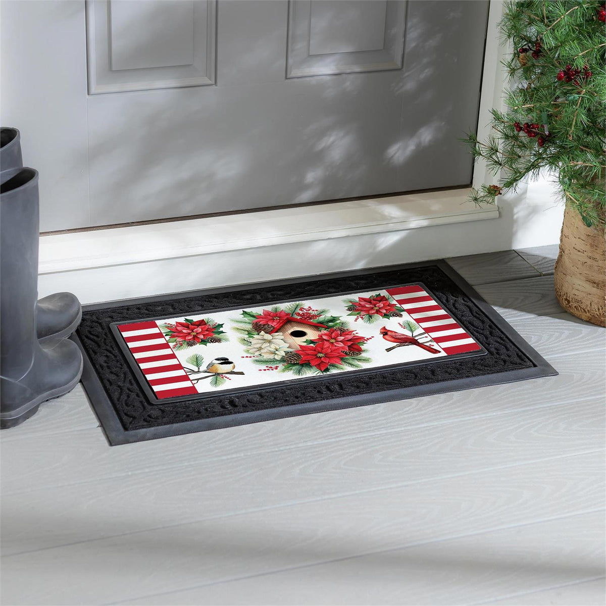 Poinsettia Birdhouse Switch Mat Insert