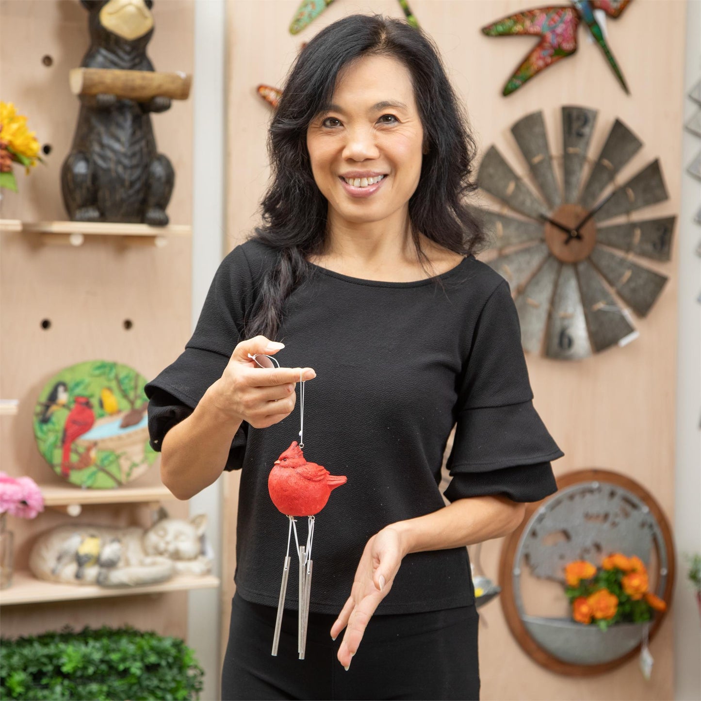 Portly Cardinal Mini Wind Chime