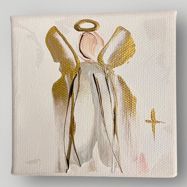 Angel - White & Gold - Gospel Art Canvas