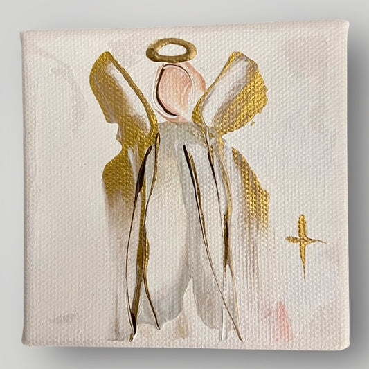 Angel - White & Gold - Gospel Art Canvas