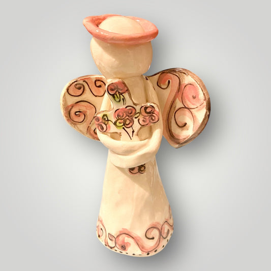 Angel Holding Floral Cross 1 figurine