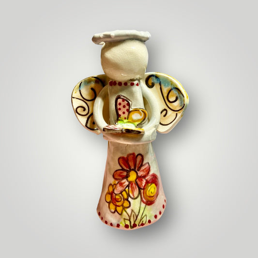 Angel Holding a Butterfly II - Figurine - Heartfelt Traditions Pottery