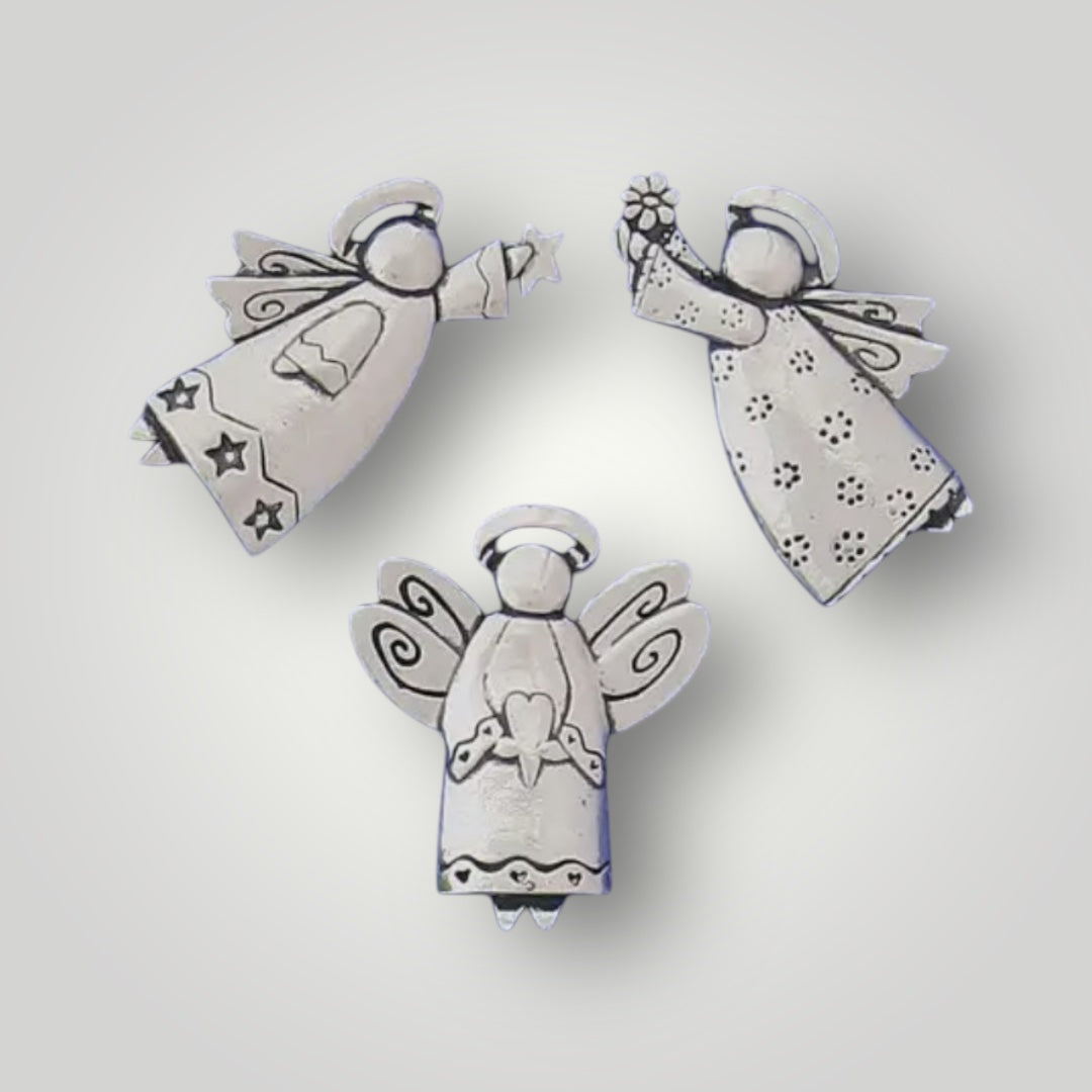 Angel Trio Magnets (3 pcs) - Pewter - MM7