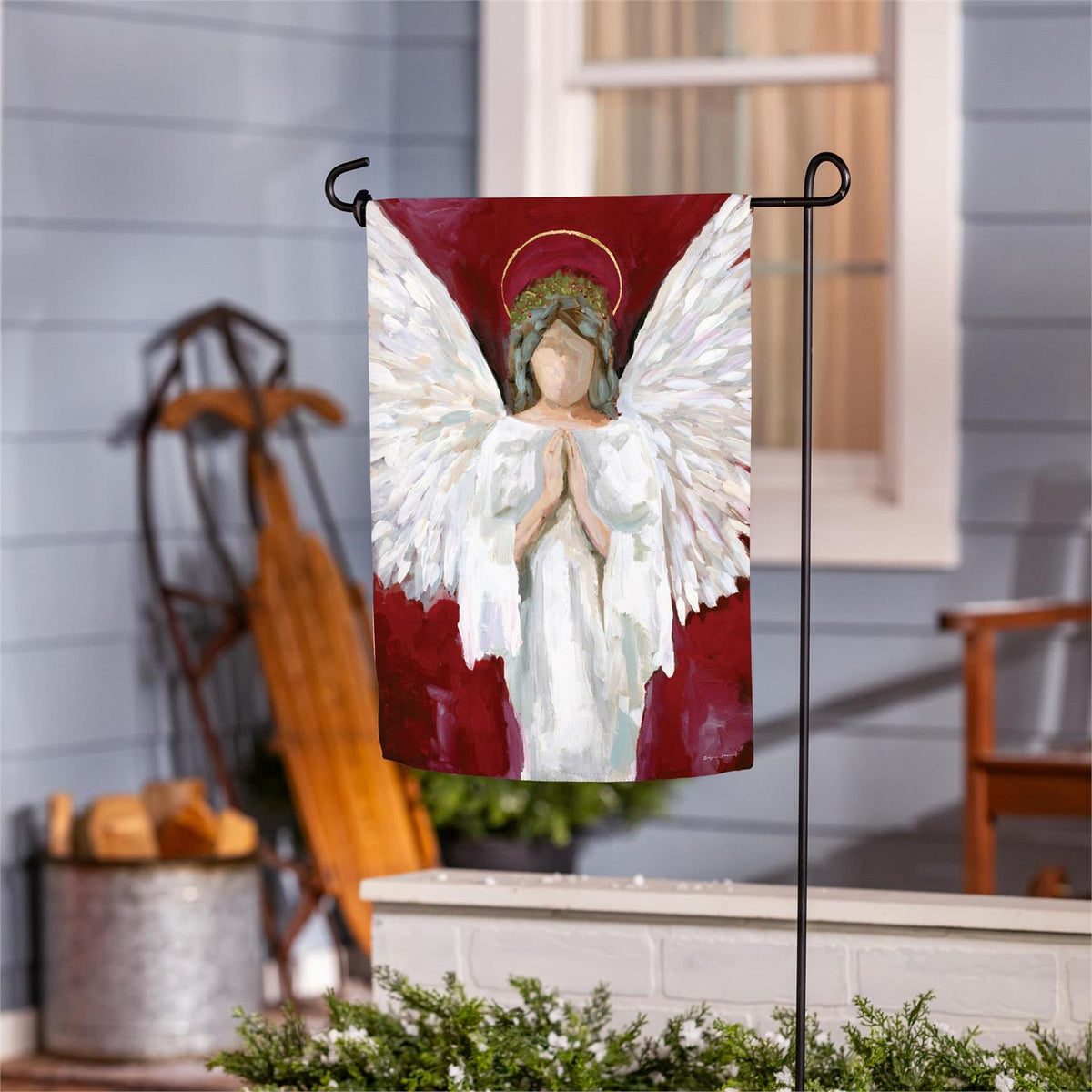 Praying Angel Garden Flag