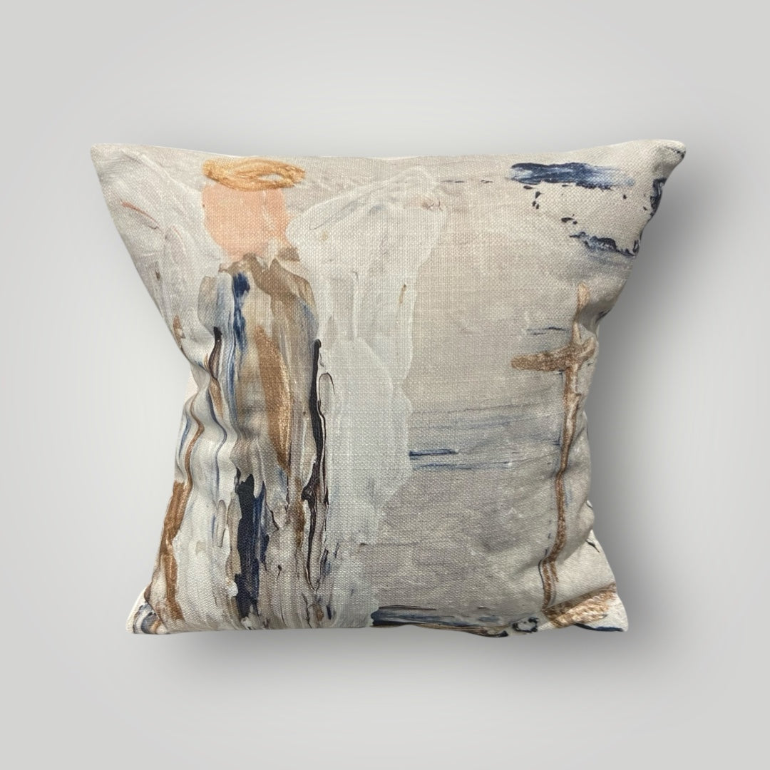 Angel with Cross Throw Pillow