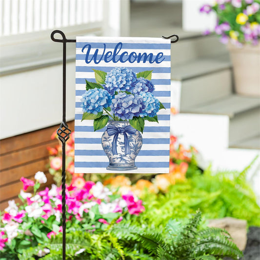 Hydrangea Vase Garden Flag