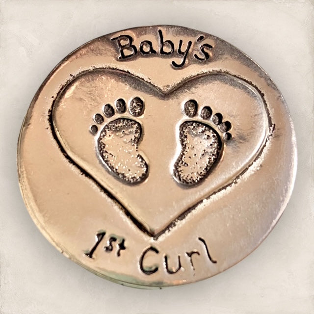 Baby's 1st Curl Pewter Box