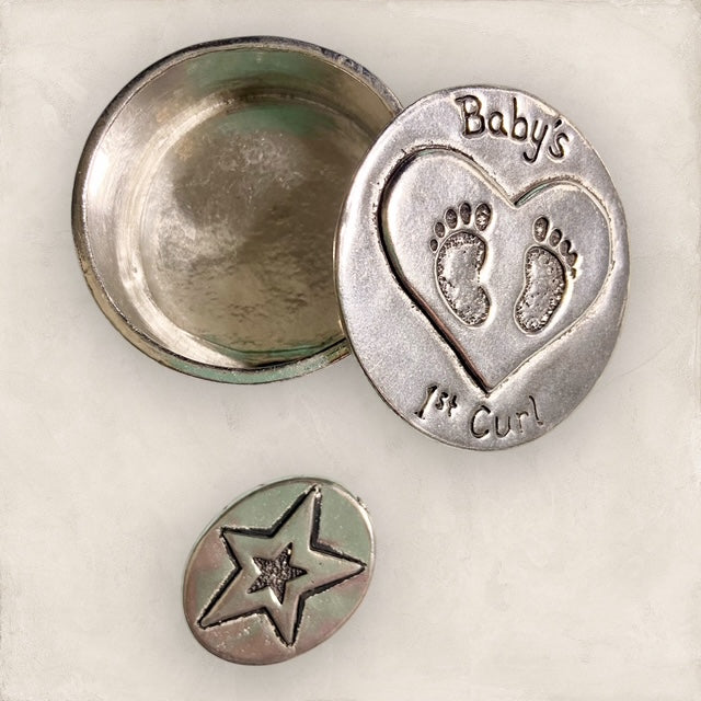 Baby's 1st Curl Pewter Box