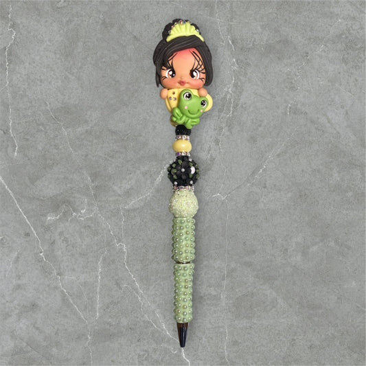 Bayou Princess with Frog Fancy Beaded Pen