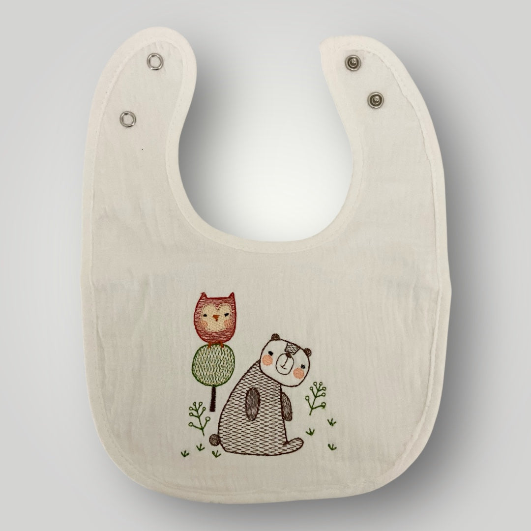 Bear & Owl Boho Bib