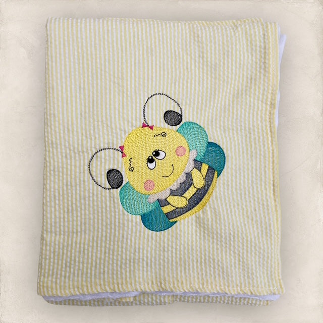 Bee Cute Minky Blanket - Yellow