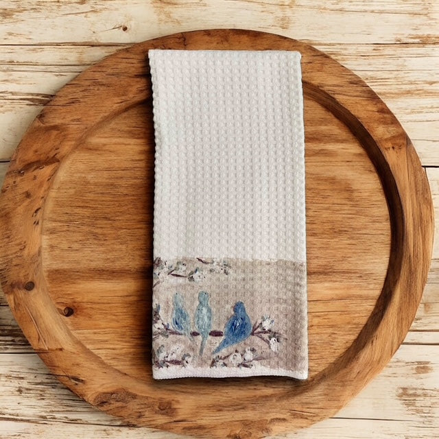 Bird Trio Kitchen Waffle Towel