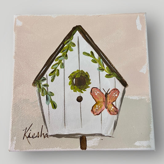 Birdhouse with Butterfly - Gospel Art Canvas