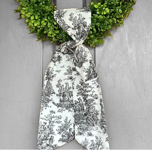Timeless Noir- Toile Wreath Sash