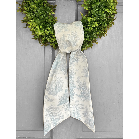 Bleu Serenade- Toile Wreath Sash