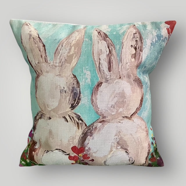 Bunny Duo Throw Pillow