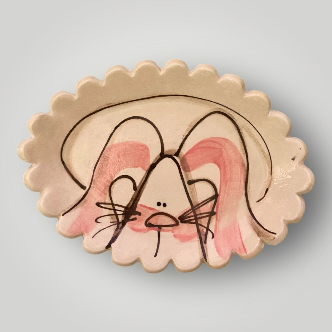 Bunny Face Soap Dish #3 - Heartfelt Traditions Pottery