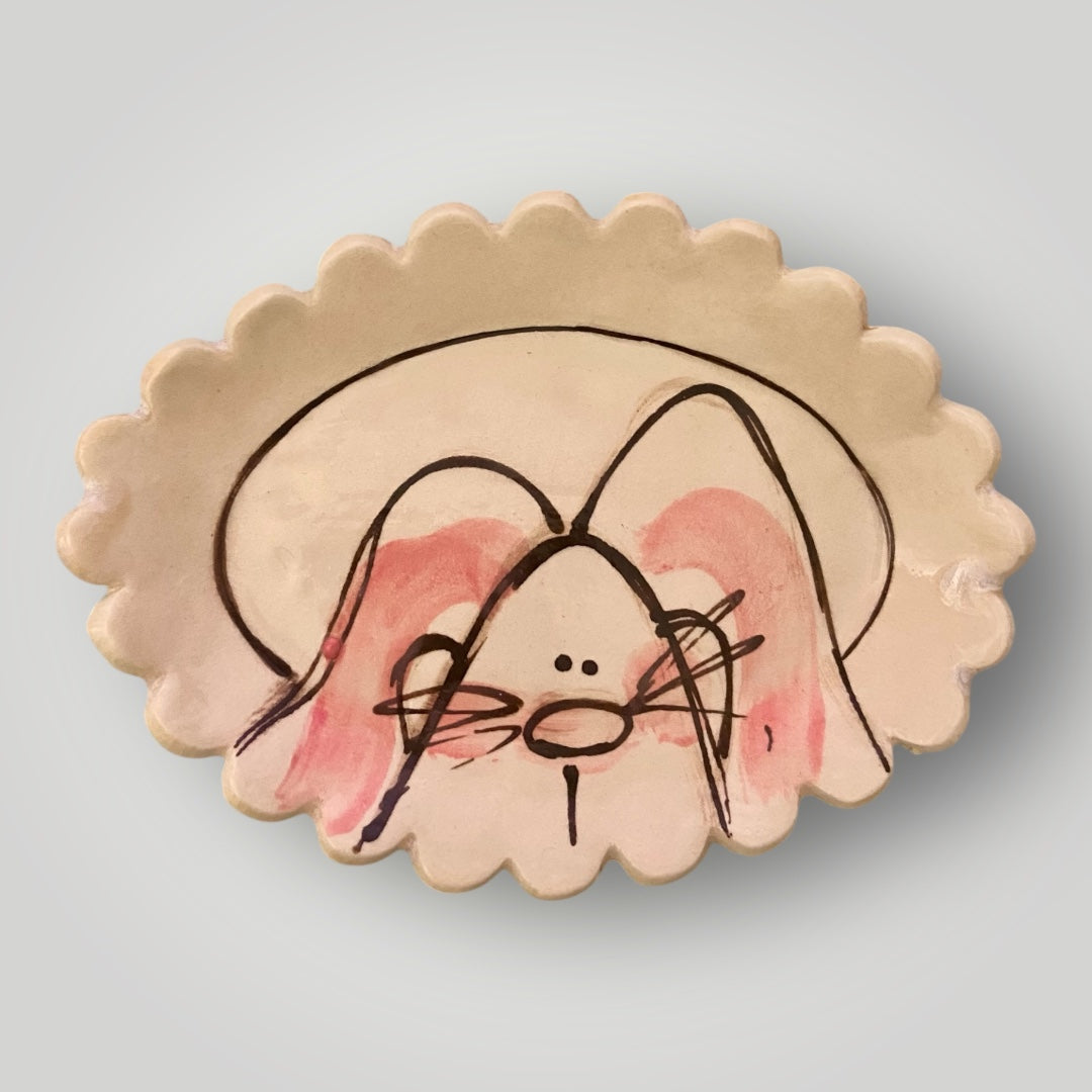 Bunny Face Soap Dish #4 - Heartfelt Traditions Pottery