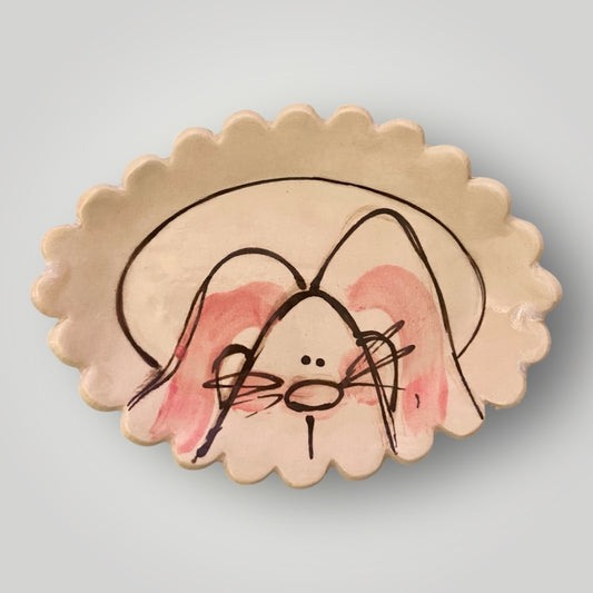 Bunny Face Soap Dish #4 - Heartfelt Traditions Pottery