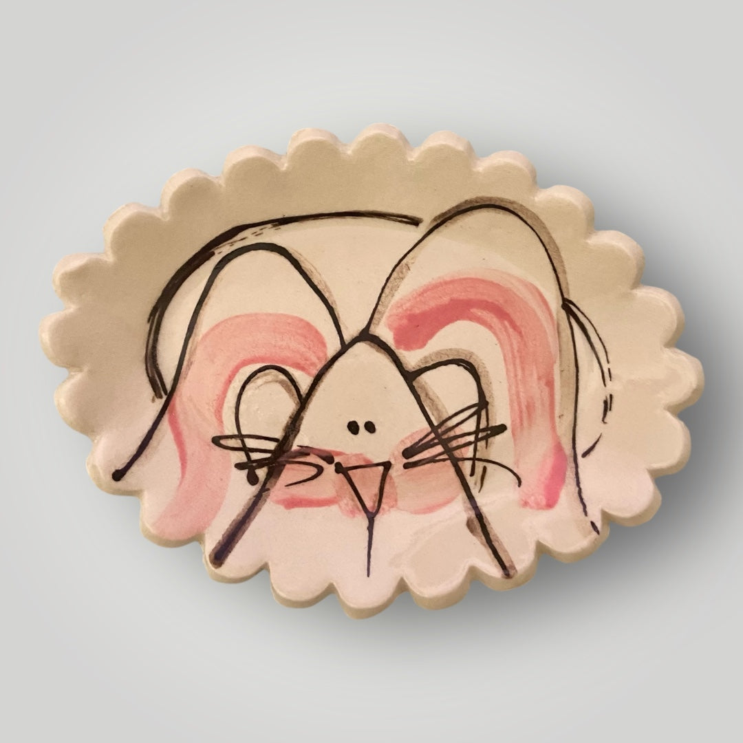 Bunny Face Soap Dish #5 - Heartfelt Traditions Pottery
