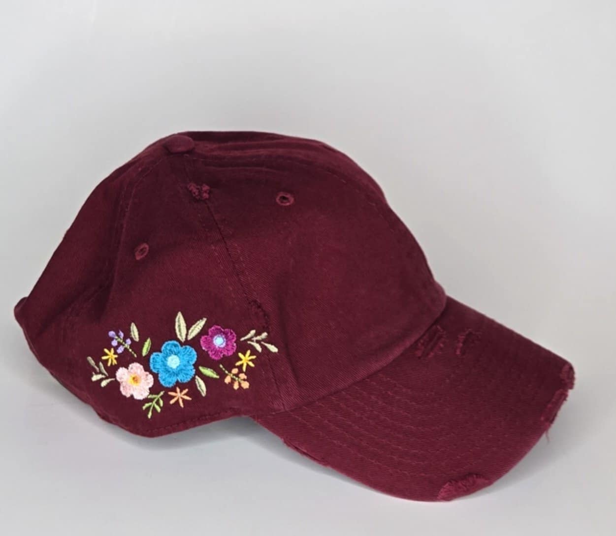 Blossom Charm- Baseball Hat Burgundy