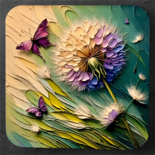 Butterfly with Dandelion #3 - Magnet