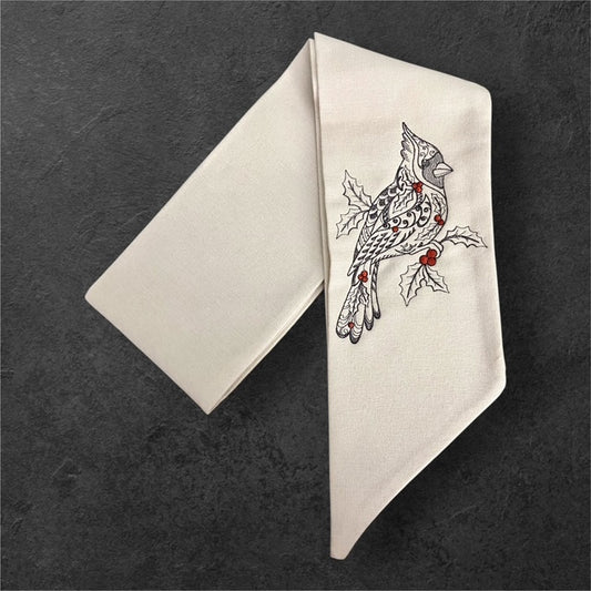 Cardinal with Berries - The Manor Sash Collection