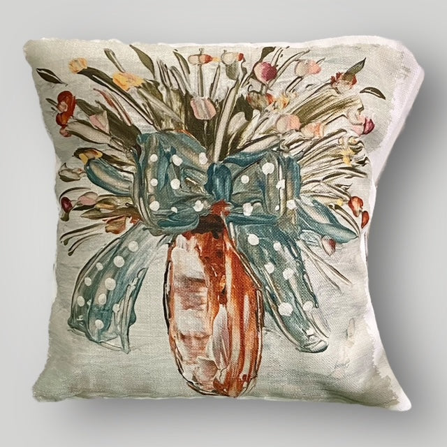 Carrot Floral Throw Pillow