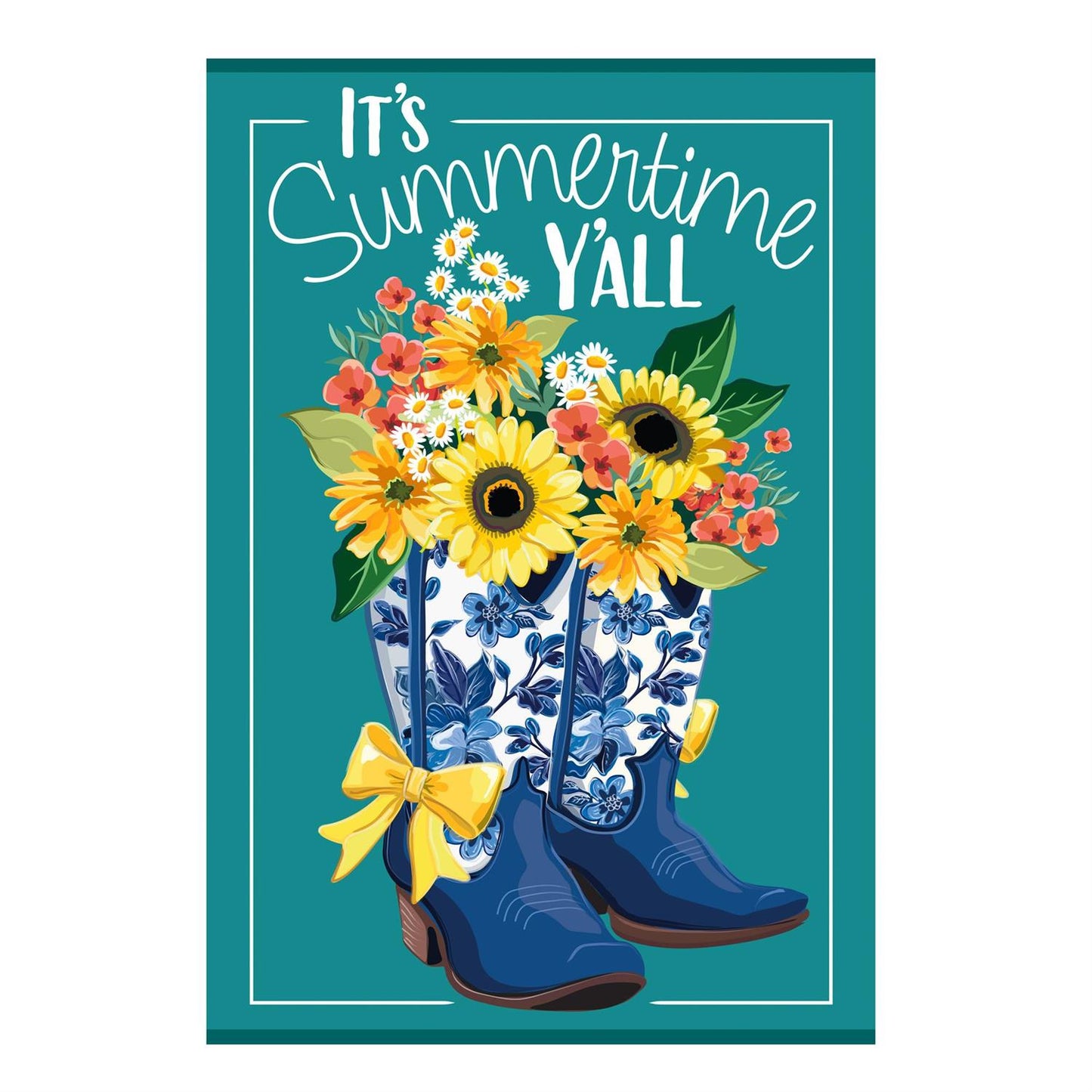 Chinoserie Cowboy Boots Garden Flag