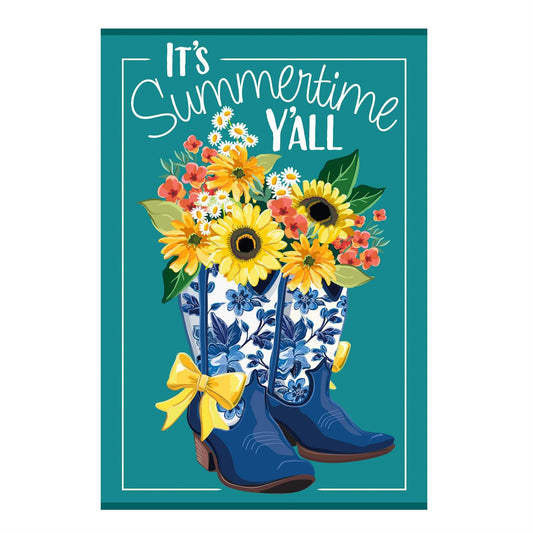 Chinoserie Cowboy Boots Garden Flag