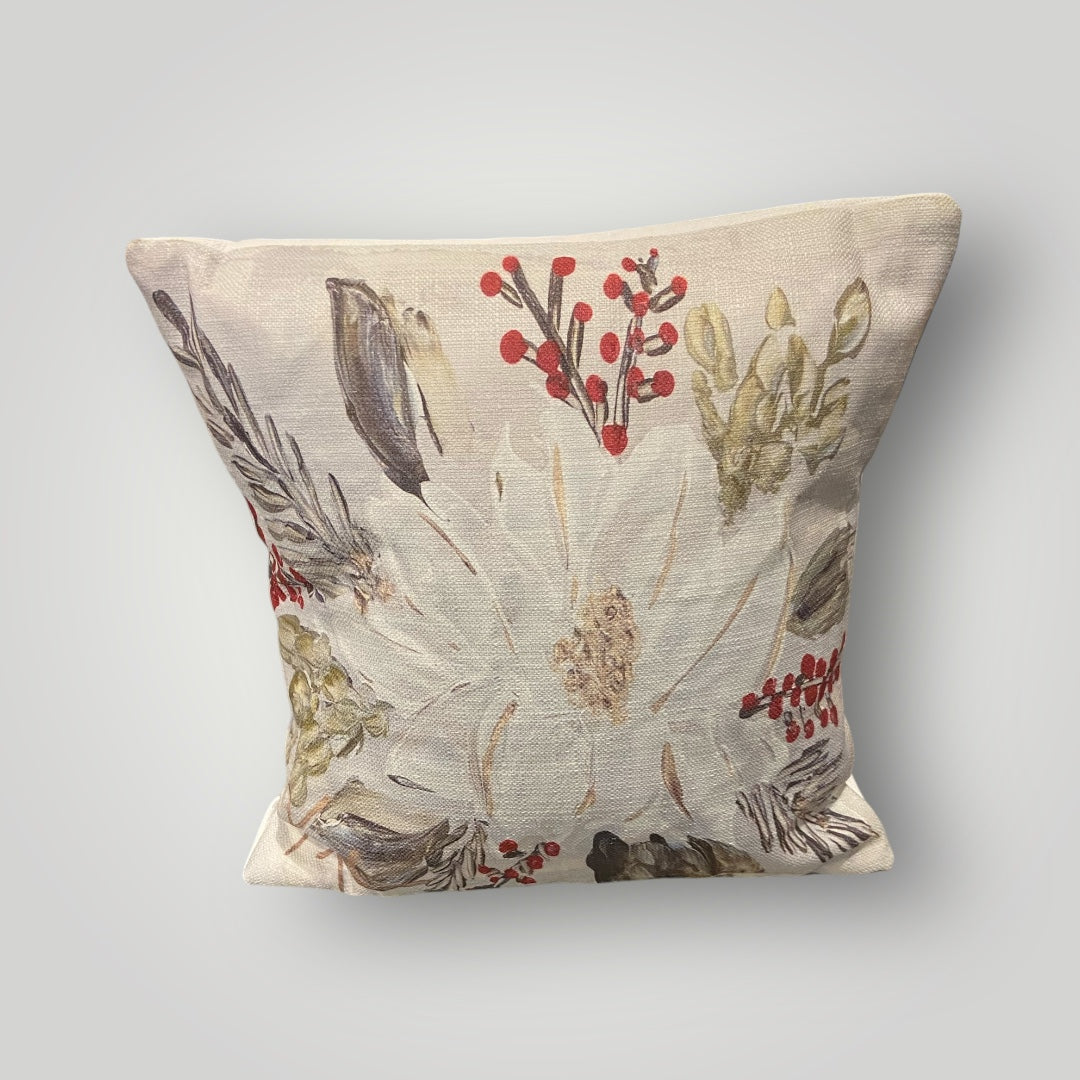 Christmas Magnolia Throw Pillow