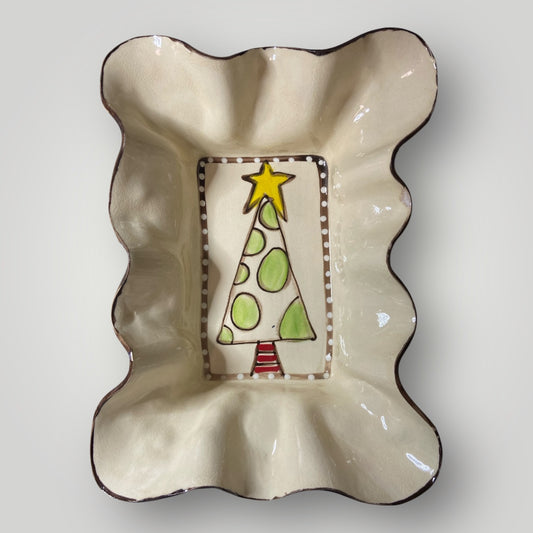 Christmas Medium Baking Dish - Tree - Heartfelt Traditions Pottery