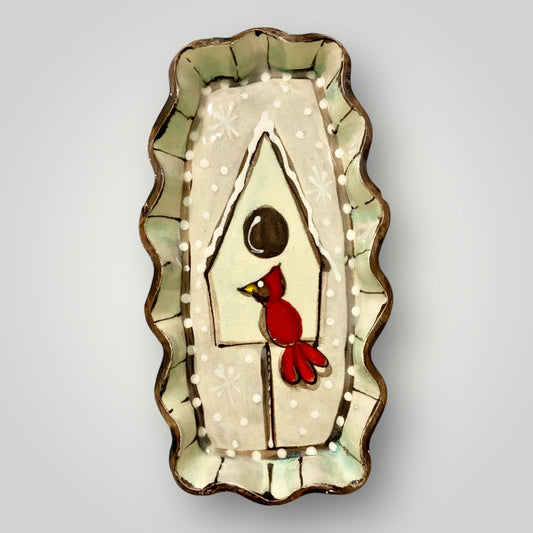 Christmas Mint Tray - Cardinal - Heartfelt Traditions Pottery