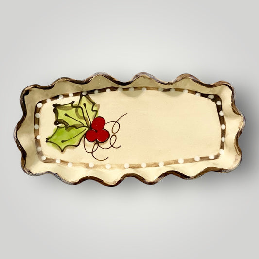 Christmas Mint Tray - Holly Berries - Heartfelt Traditions Pottery