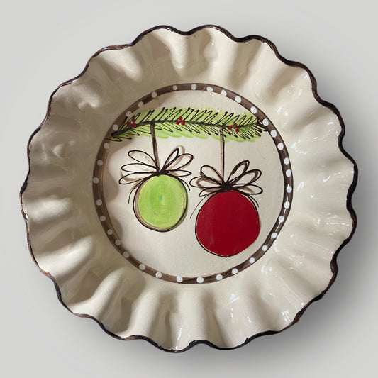 Christmas Round Ruffle Bowl - Ornaments - Heartfelt Traditions Pottery