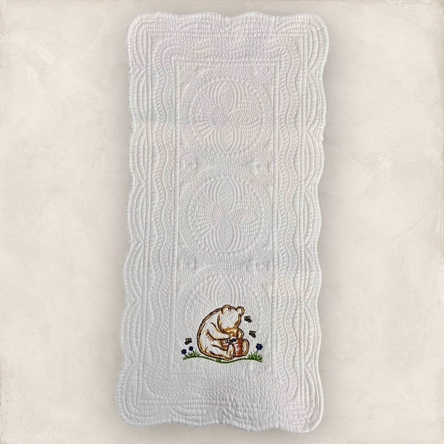 Classic Pooh - Hunny Bear and Bees Heirloom Quilt Set in Blue - (3 pcs)