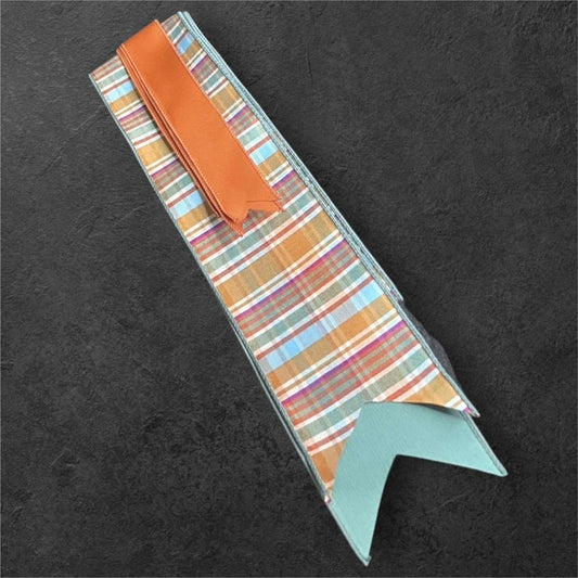 Coastal Plaid Rust - The Manor Ribbon Sash Collection