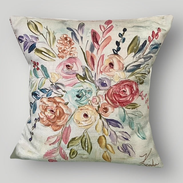 Colorful Bouquet Throw Pillow