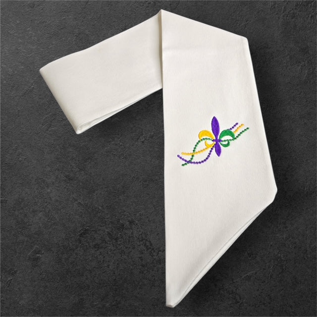 Crescent City Fleur de lis wreath sash from The Manor Collection