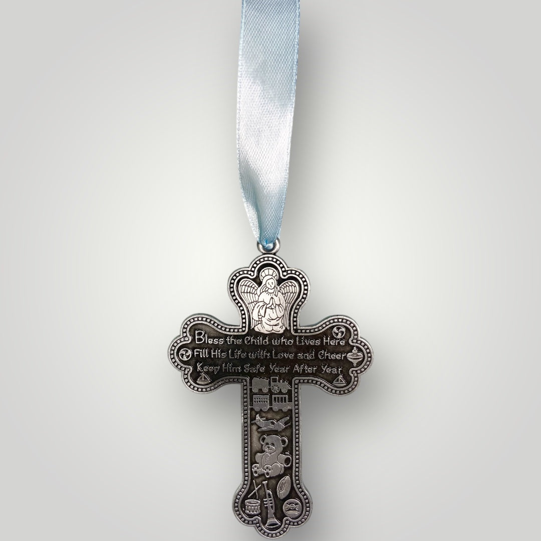 Guardian Angel Crib Cross - Blue Ribbon