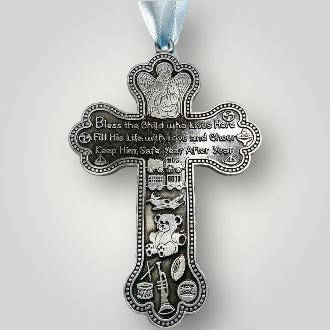 Guardian Angel Crib Cross - Blue Ribbon